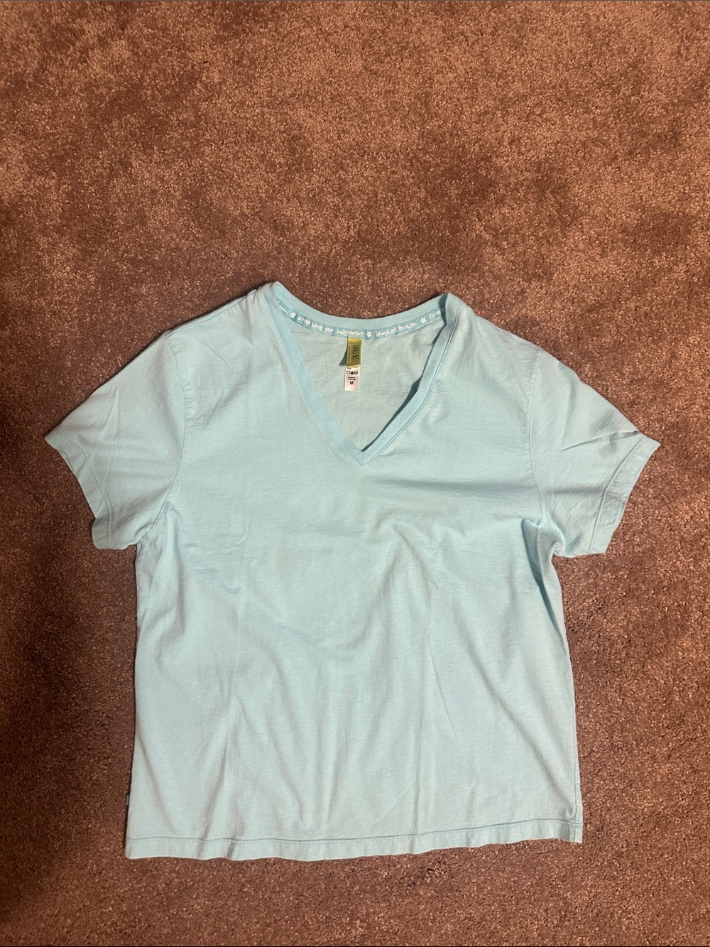 HUE Light Blue V-Neck Short Sleeve Tee